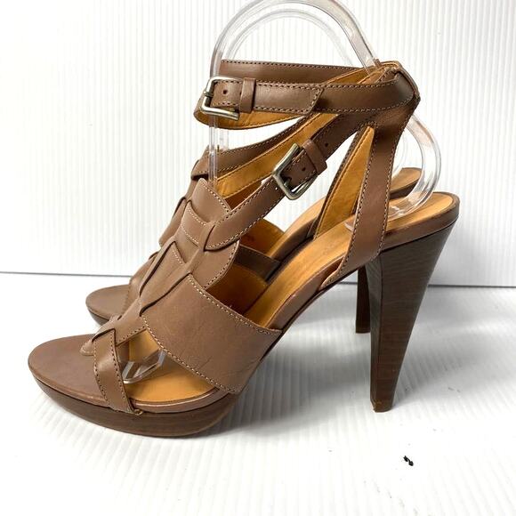 COPY - Women's J. Crew Menara High Heel Strappy Sandals Taupe Brown High Heels … - Picture 6 of 11